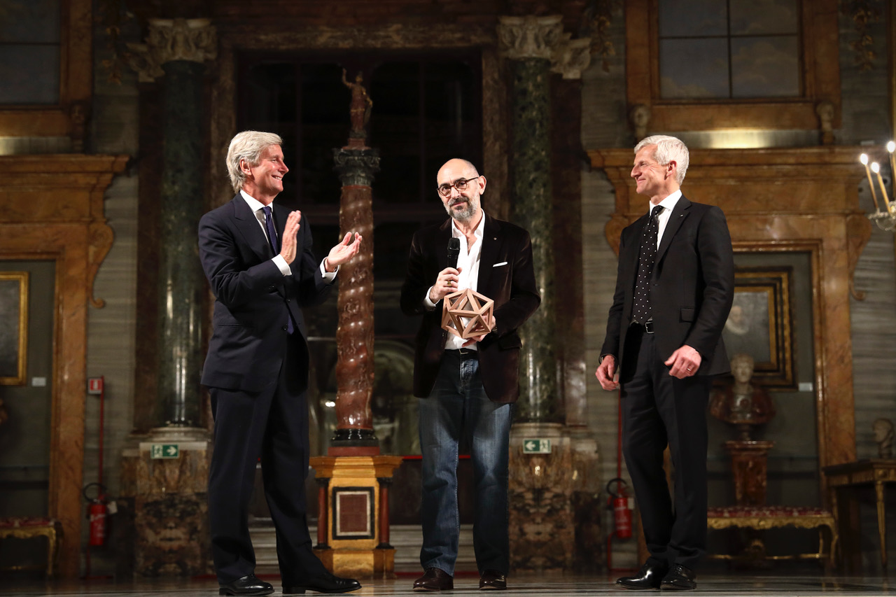 Claudio Luti con il Designer Ferruccio Laviani e Andrea Illy